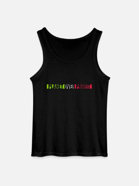 planet over profit quote - Gildan Men’s Tank Top - black