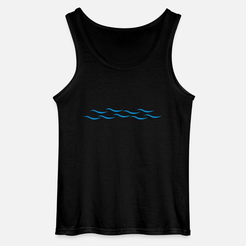 Wellen - Gildan Männer Tank Top - Schwarz