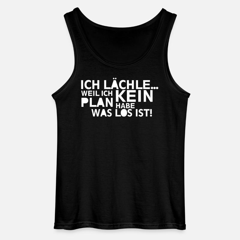 Ich lächle kein Plan - Gildan Männer Tank Top - Schwarz