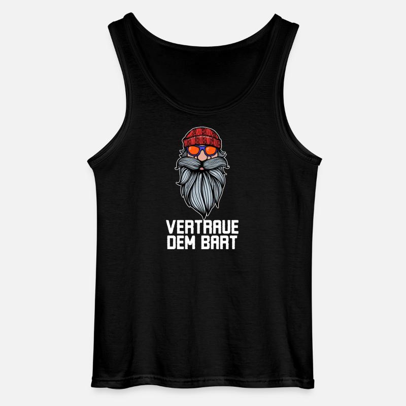 Humorvoll Bart Ziegenbart Statement Bartfrisur - Gildan Männer Tank Top - Schwarz