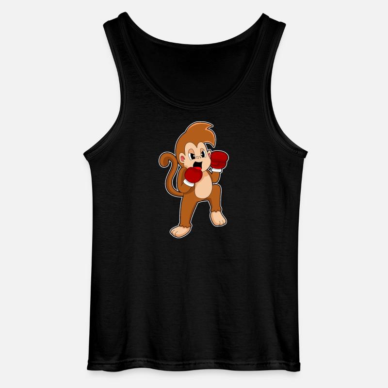Affe Boxer Boxhandschuhe Boxen - Gildan Männer Tank Top - Schwarz