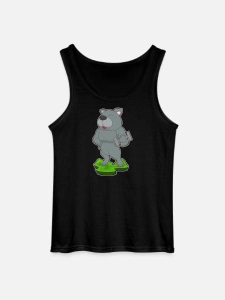 Dog Bodybuilder Dumbbell Bodybuilding - Gildan Men’s Tank Top - black