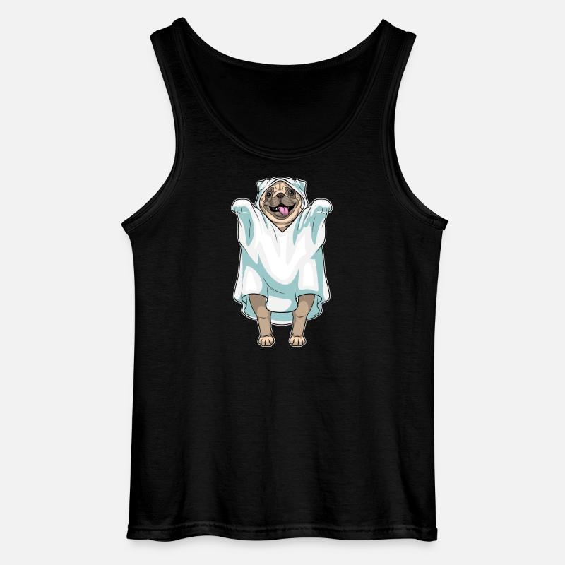 Mops Halloween Geist - Gildan Männer Tank Top - Schwarz