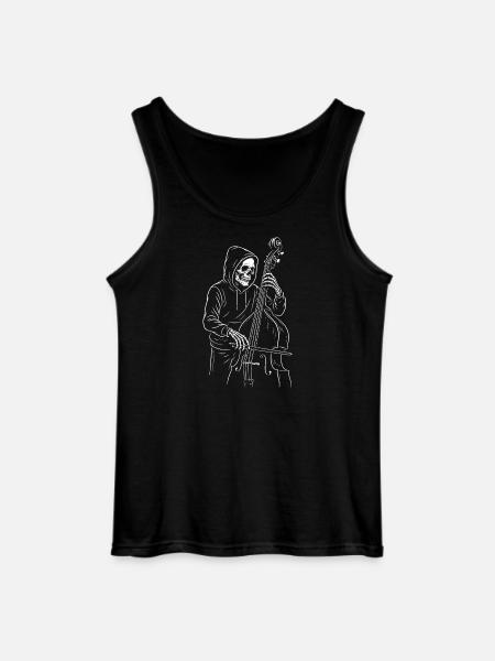 Hooded Skeleton Cellist - Gildan Men’s Tank Top - black