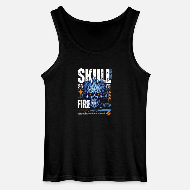Blue Skull Weiss - Gildan Männer Tank Top - Schwarz