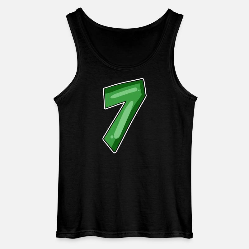 Zahl 7 Nummer - Gildan Männer Tank Top - Schwarz