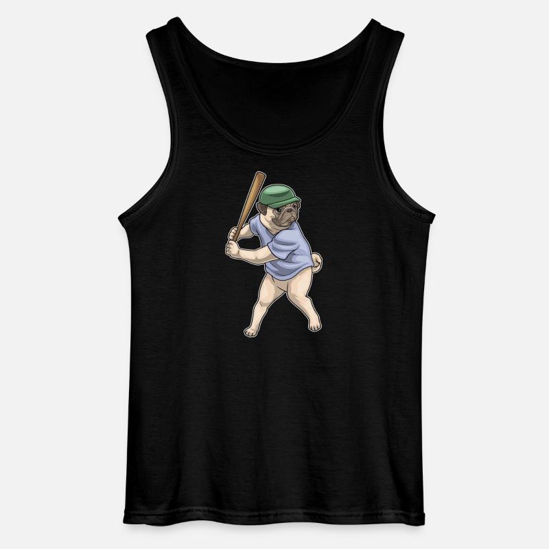 Mops Baseball Baseballschläger - Gildan Männer Tank Top - Schwarz