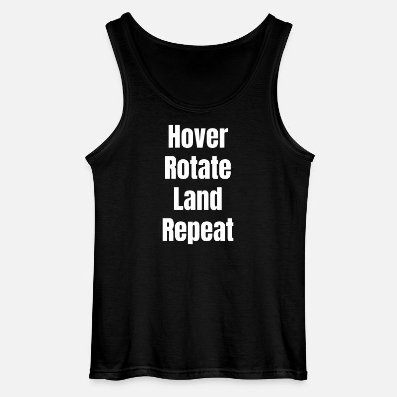 Hover Rotate Land Repeat - Gildan Men’s Tank Top - black