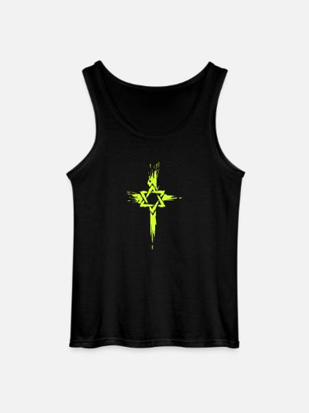 Messianske jøder krydsesymbol - Gildan tanktop til mænd - sort