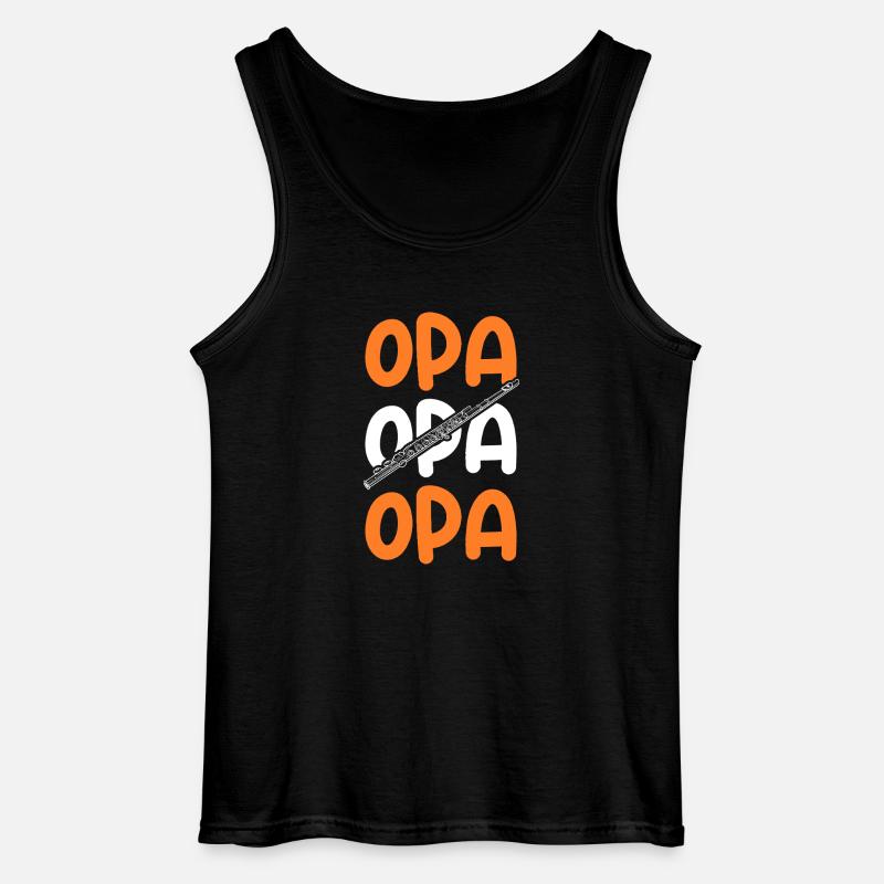 Flötist Opa Querflöte - Gildan Männer Tank Top - Schwarz