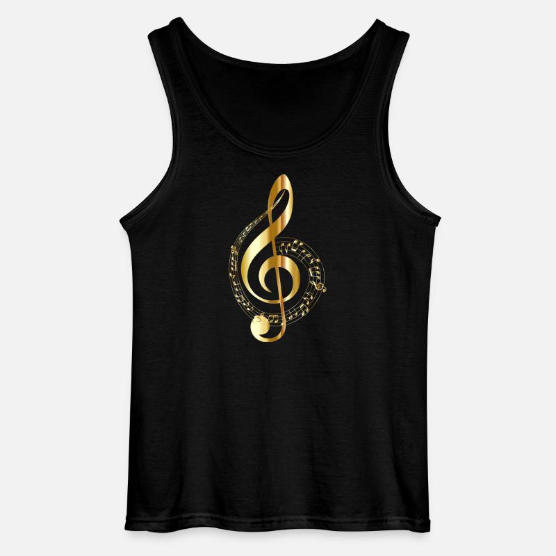 Musiknote - Gildan Männer Tank Top - Schwarz