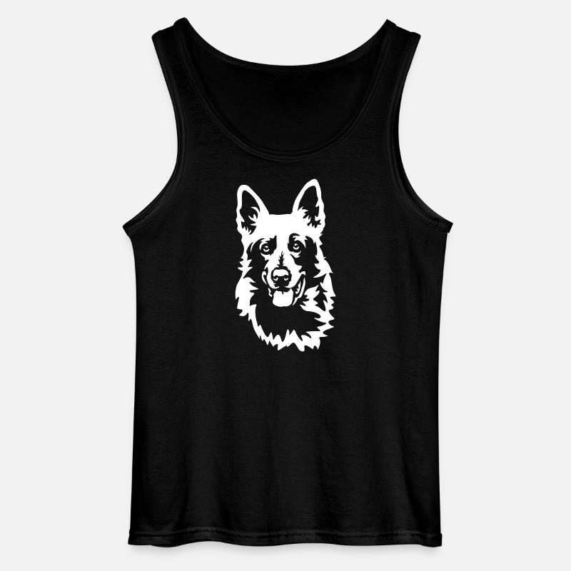 Schweizer Schäferhund Kopf "Black Edition" - Gildan Männer Tank Top - Schwarz