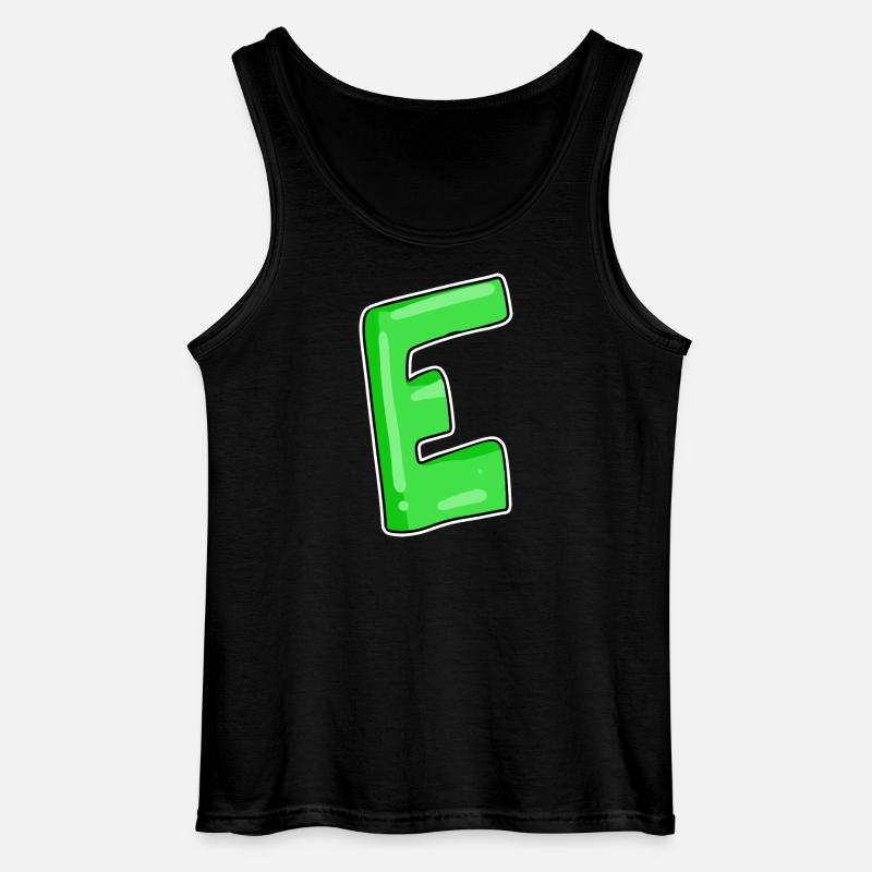 Letter E Initial point - Gildan Men’s Tank Top - black