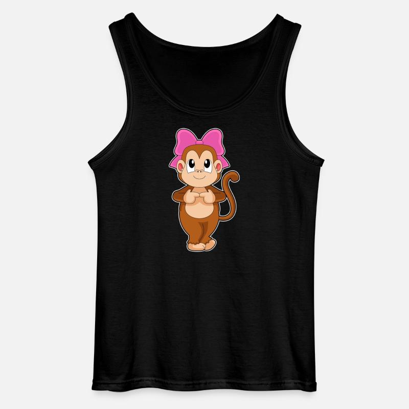 Monkey Bow - Gildan Men’s Tank Top - black