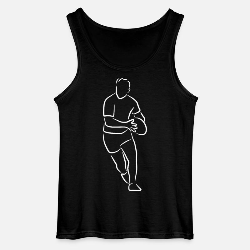 Rugby Drawing - Gildan Men’s Tank Top - black