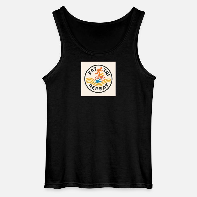 ESSEN SIE TRI REPEAT - Gildan Männer Tank Top - Schwarz