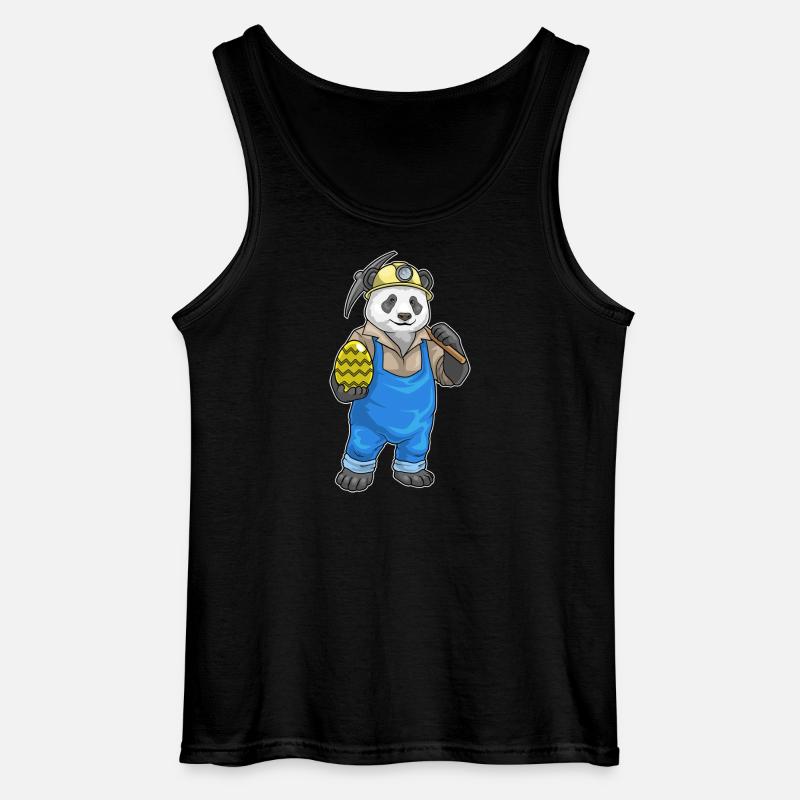 Panda Easter Mining - Gildan Men’s Tank Top - black