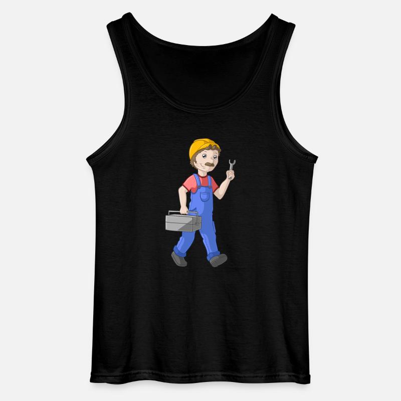 Comic Handwerker - Gildan Männer Tank Top - Schwarz