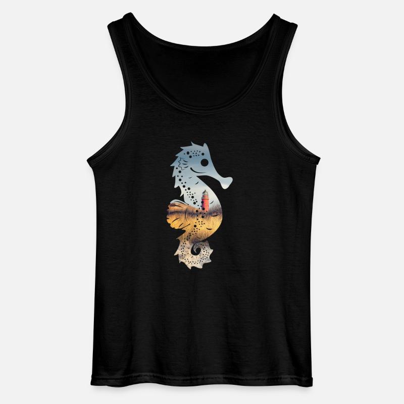 SeePferdchen (LightHouse-Edition) - Gildan Männer Tank Top - Schwarz