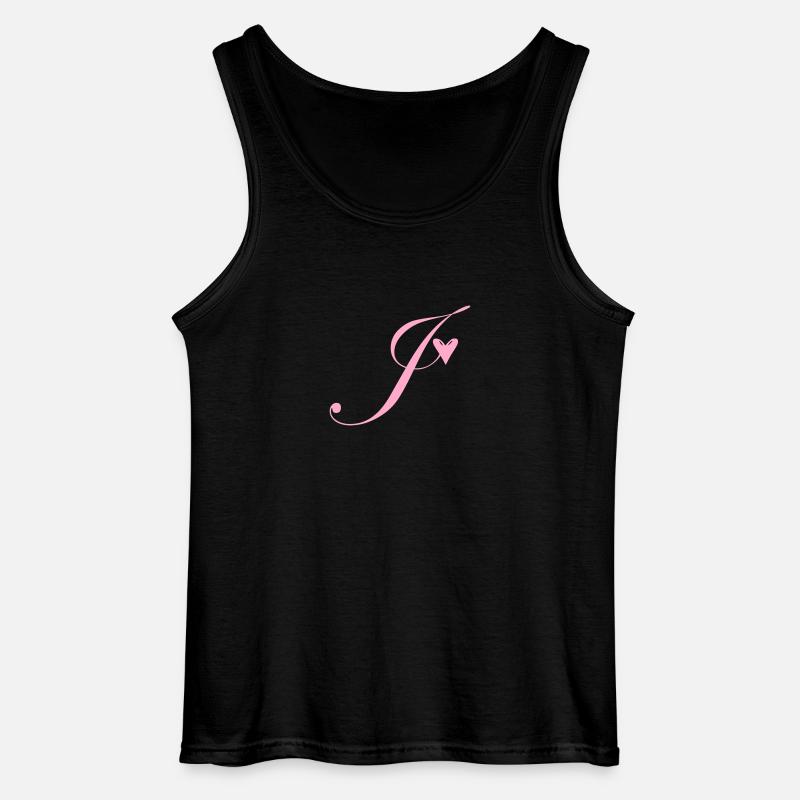 Monogramm J Herz Ranke - Gildan Männer Tank Top - Schwarz