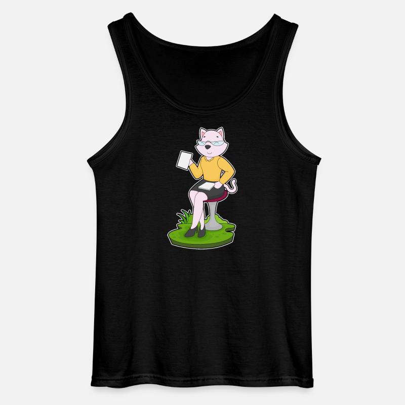 Katze Sekretärin Notizzettel - Gildan Männer Tank Top - Schwarz