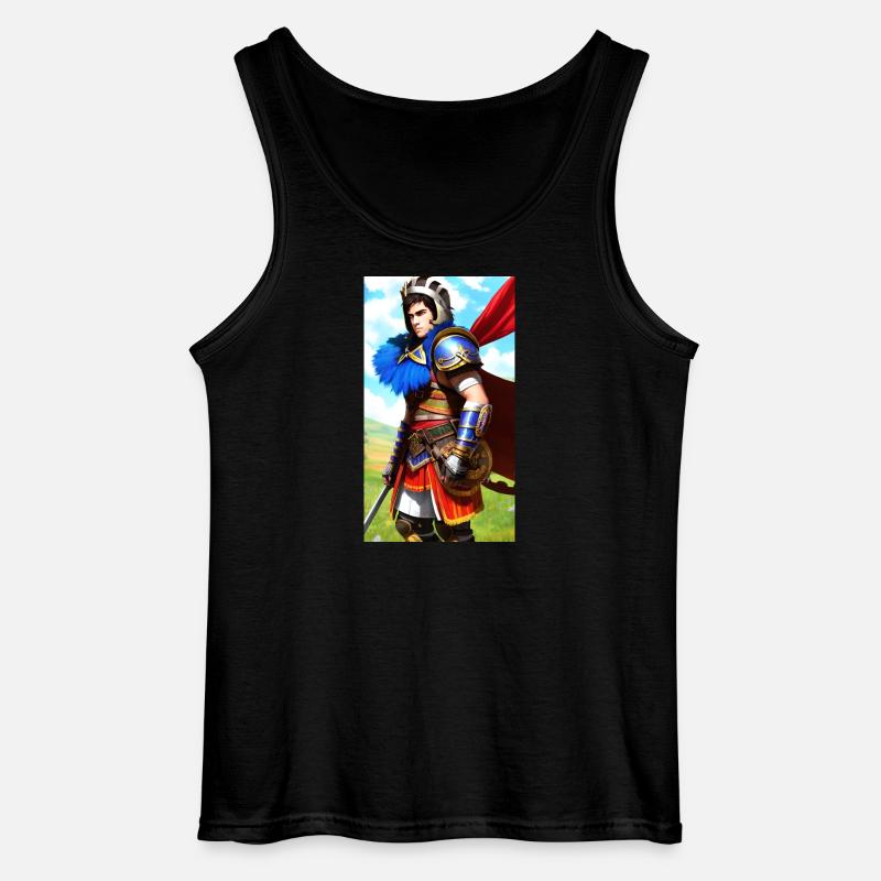 Mehrfarbiger Ritter Gladiator - Gildan Männer Tank Top - Schwarz