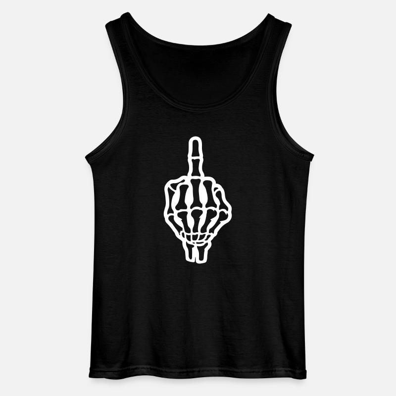 Skelett Mittelfinger Hand - Gildan Männer Tank Top - Schwarz