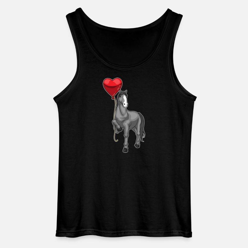 Pferd Herz Luftballon - Gildan Männer Tank Top - Schwarz