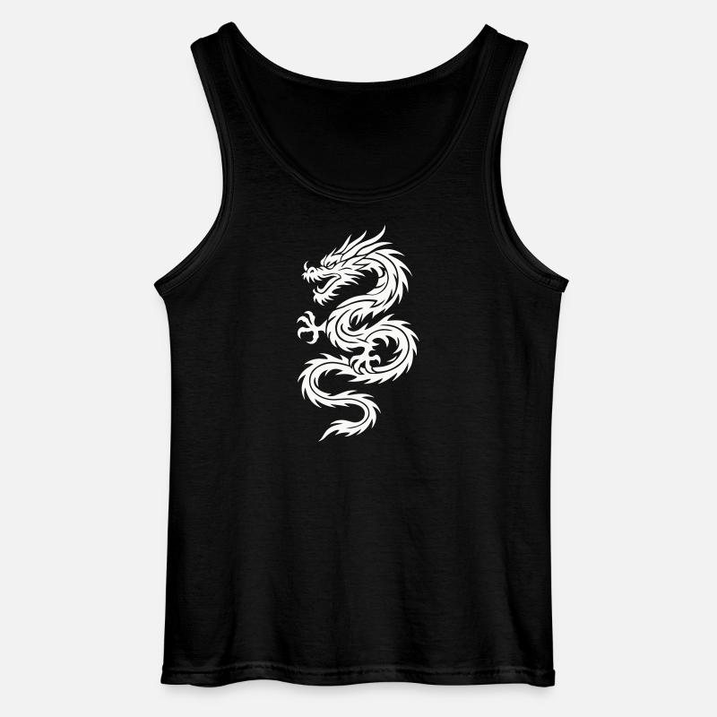Tribal Drache Silhouette - Gildan Männer Tank Top - Schwarz