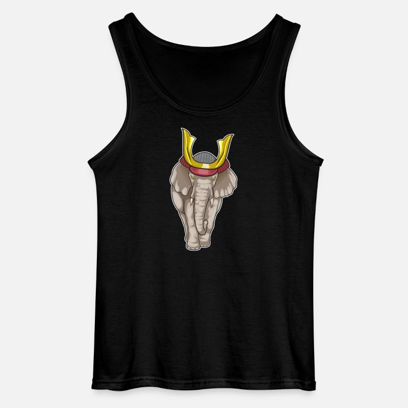 Elefant Samurai Kampfsport - Gildan Männer Tank Top - Schwarz