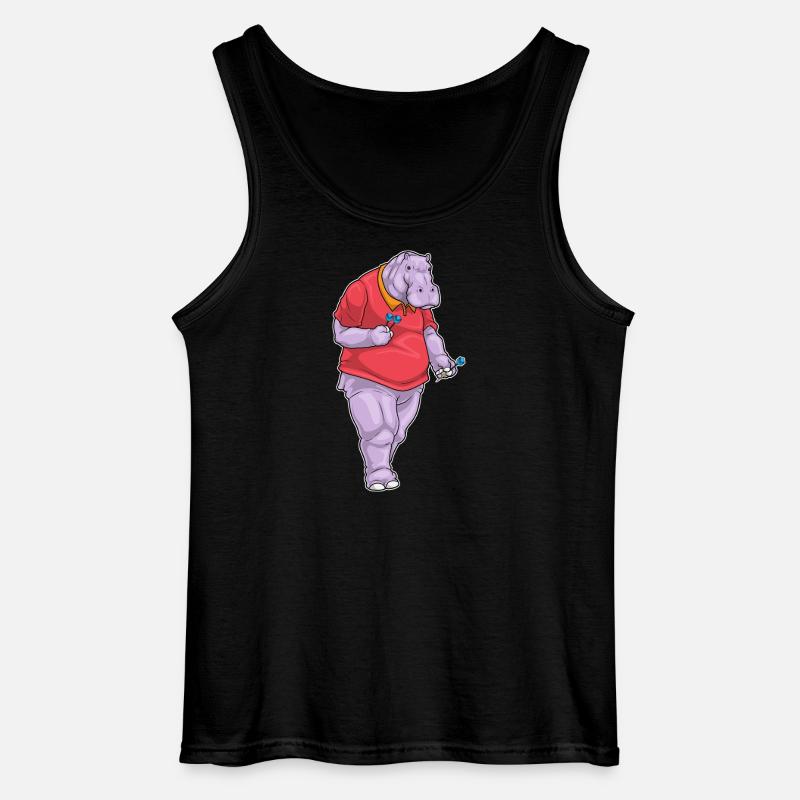 Nilpferd Dart Dartpfeil - Gildan Männer Tank Top - Schwarz