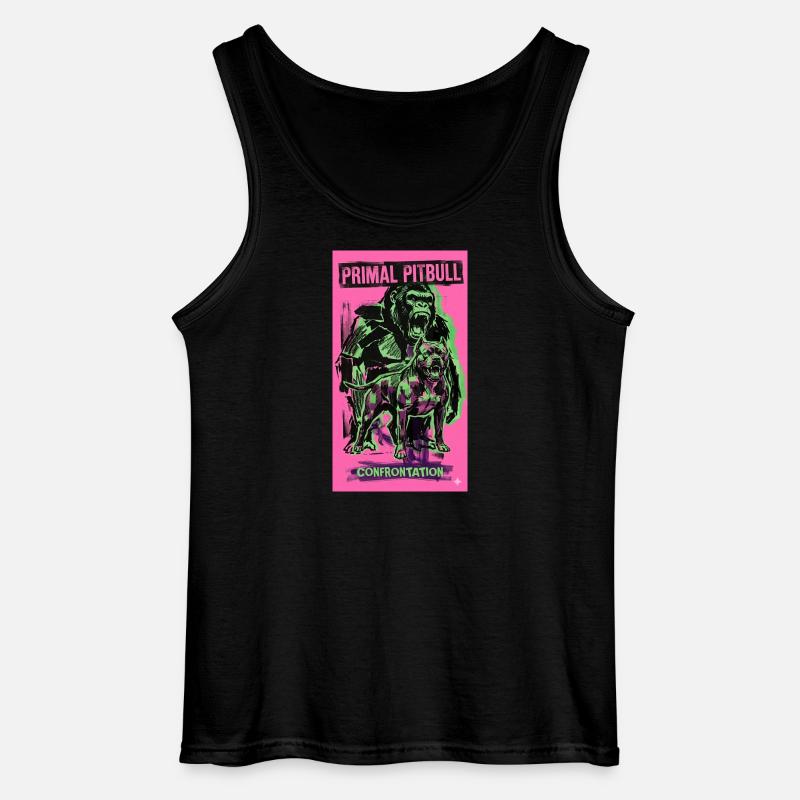 Primal Pitbull Konfrontation - Gildan Männer Tank Top - Schwarz