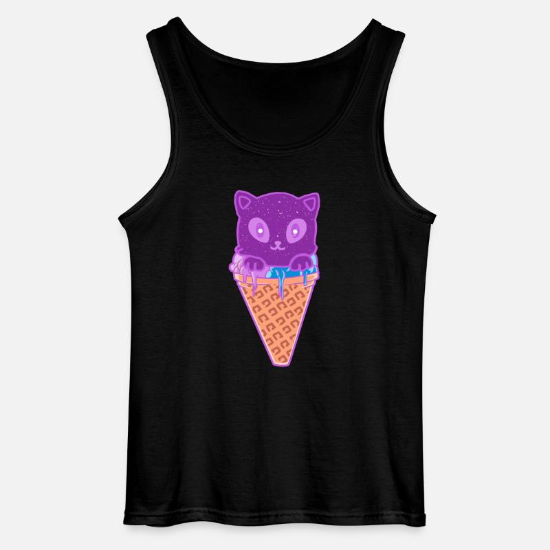 Katze Eiskreme Eiscrem - Gildan Männer Tank Top - Schwarz