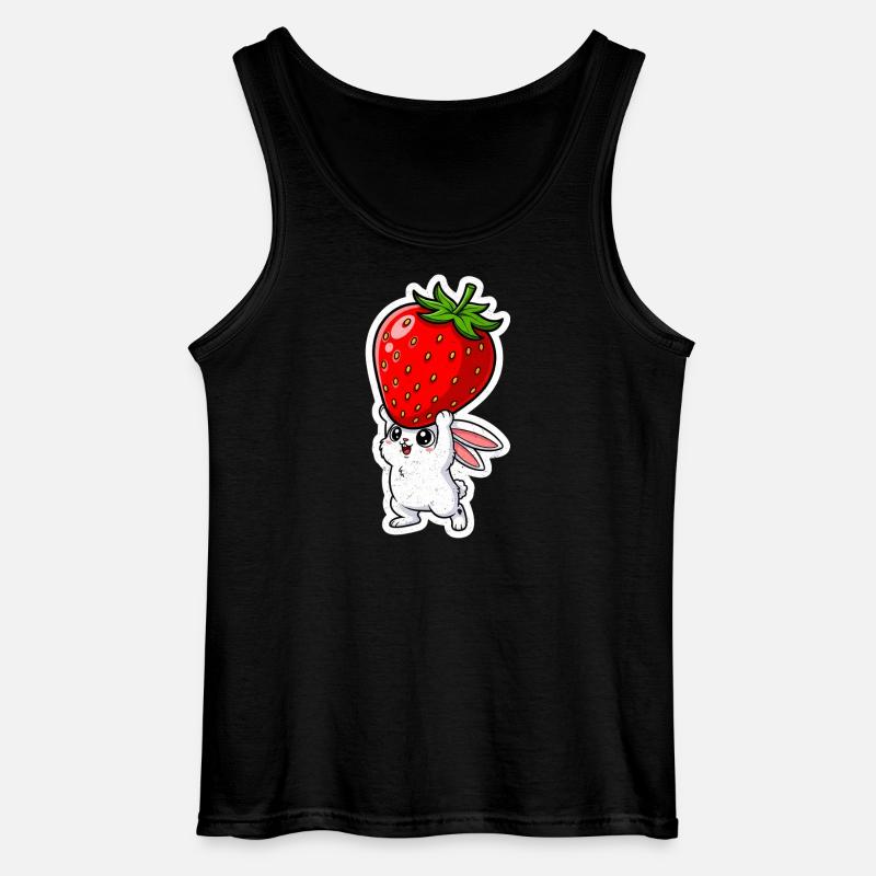 Erdbeere und Hase - Gildan Männer Tank Top - Schwarz