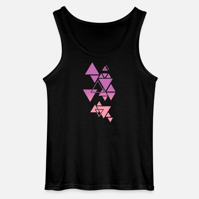 Gradient Triangle Pattern Pink - Gildan Men’s Tank Top - black
