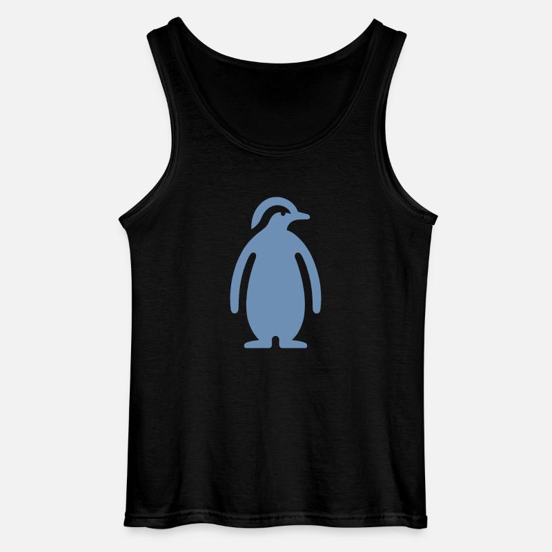 Penguin Silhouette Elegant Design - Gildan Men’s Tank Top - black