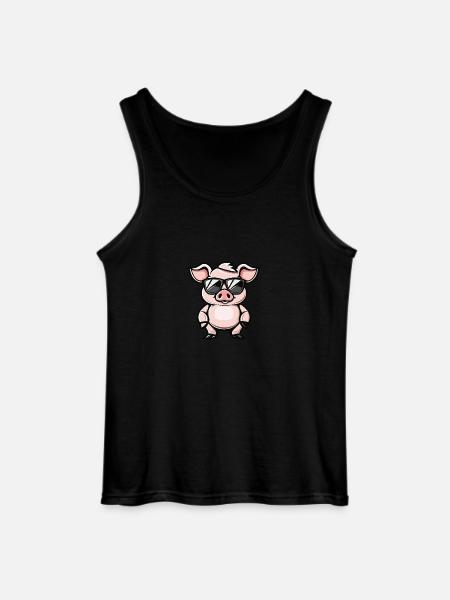 Pig Cool Animal - Gildan Men’s Tank Top - black