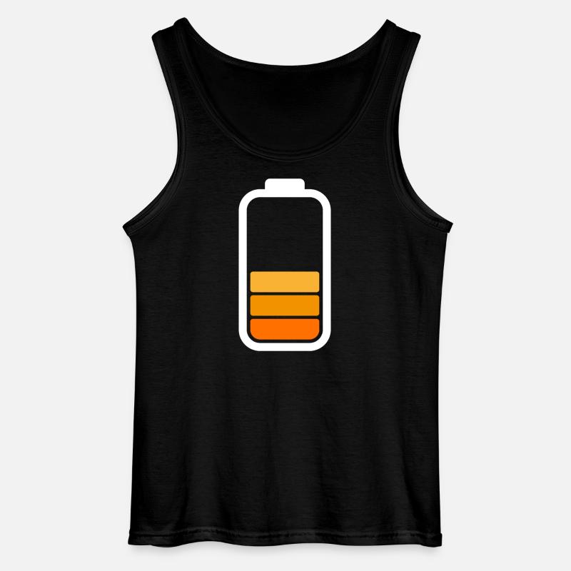 HALF BATTERY - White - Gildan Männer Tank Top - Schwarz
