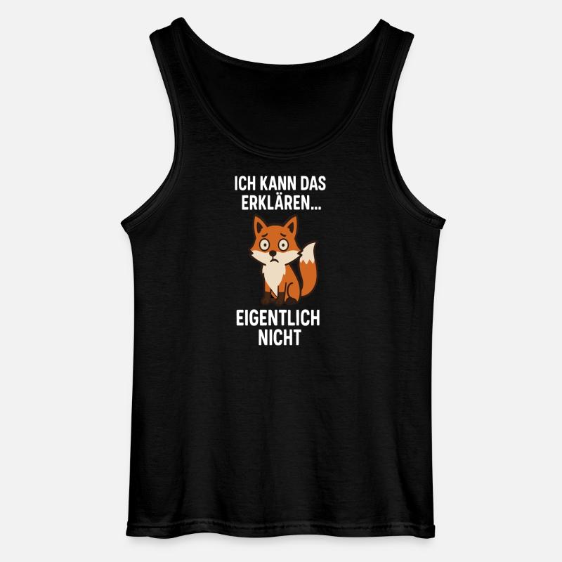 Fuchswitz: Erklären? Eigentlich Nein - Gildan Männer Tank Top - Schwarz