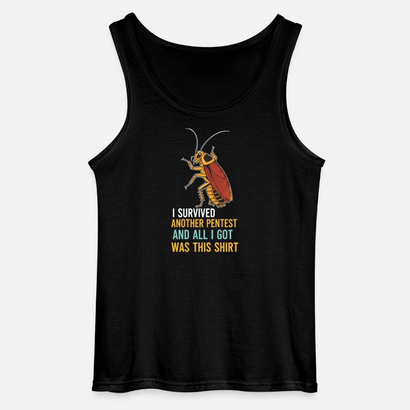 I Survived Another Pentest Cockroach - Gildan Men’s Tank Top - black