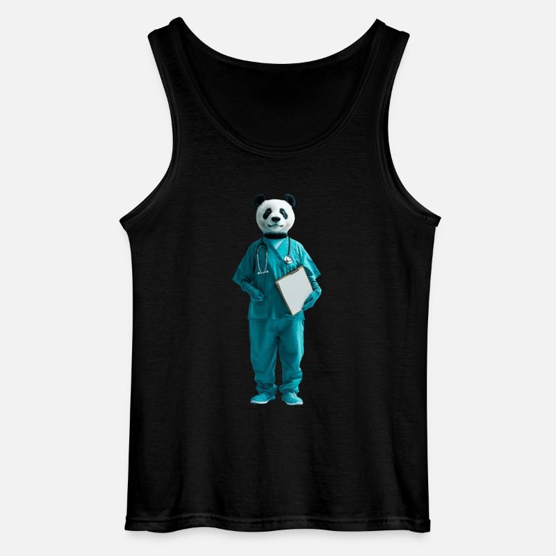 Panda - Gildan Männer Tank Top - Schwarz