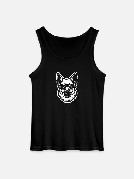 German Shepherd Dog Dog Head - Gildan Men’s Tank Top - black