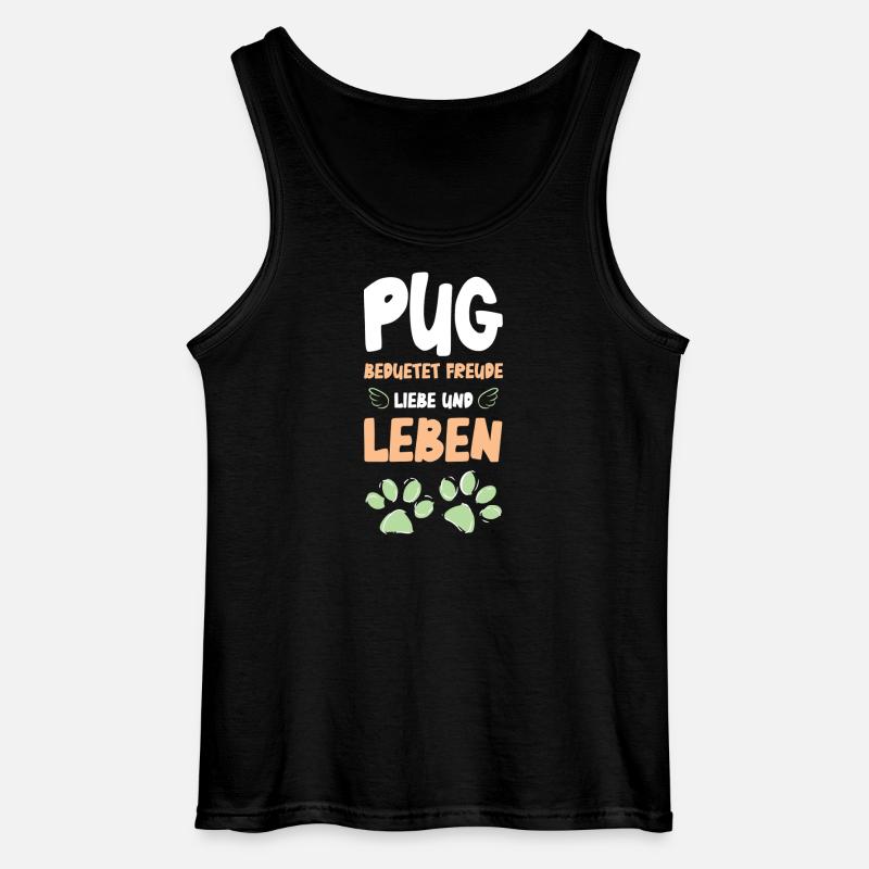 Pug Lebensfreude Design - Gildan Männer Tank Top - Schwarz