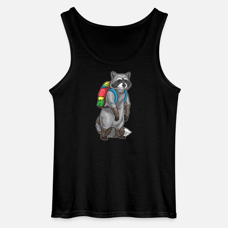 Waschbär Ostern Student - Gildan Männer Tank Top - Schwarz