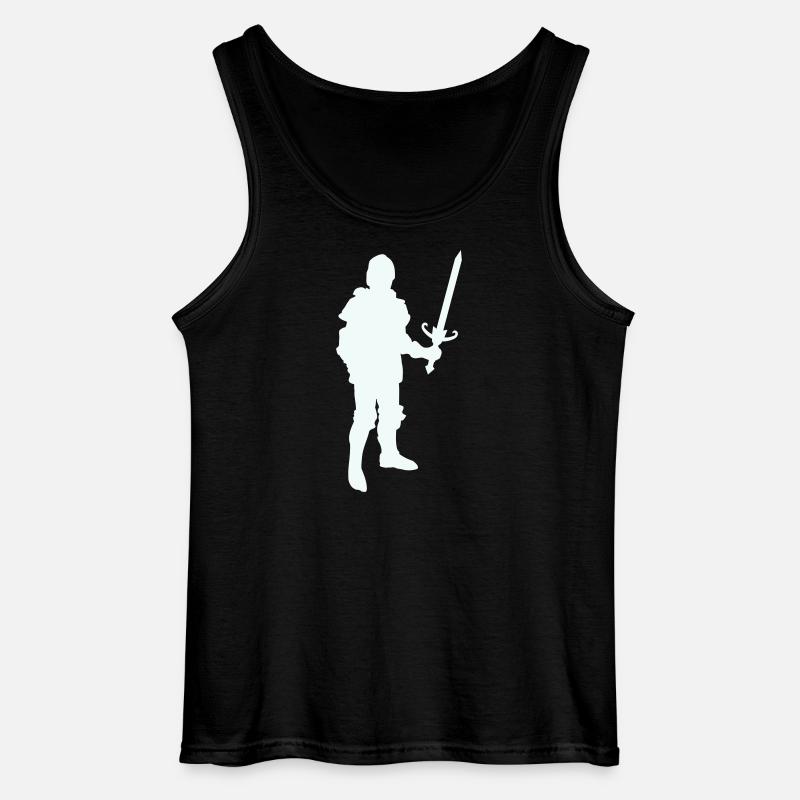 Ritterheld Silhouette mit Langschwert - Gildan Männer Tank Top - Schwarz