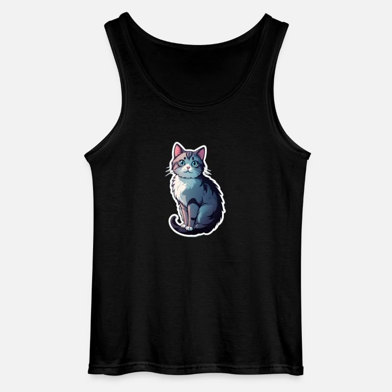 Cute cat - Gildan Männer Tank Top - Schwarz