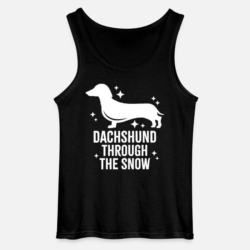 Dackel durch den Schnee - Gildan Männer Tank Top - Schwarz