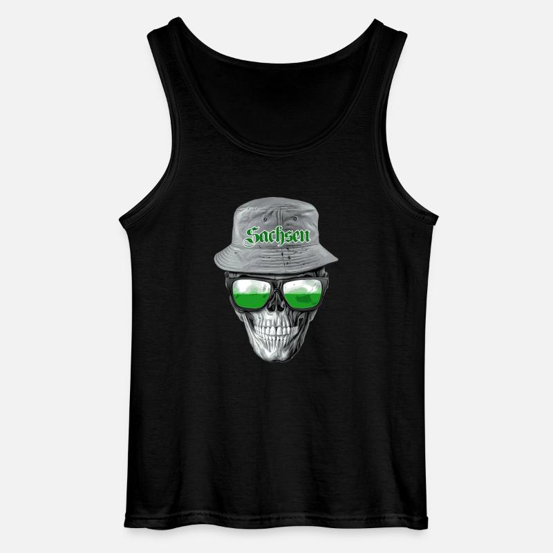 Sachsen Skull - Gildan Männer Tank Top - Schwarz