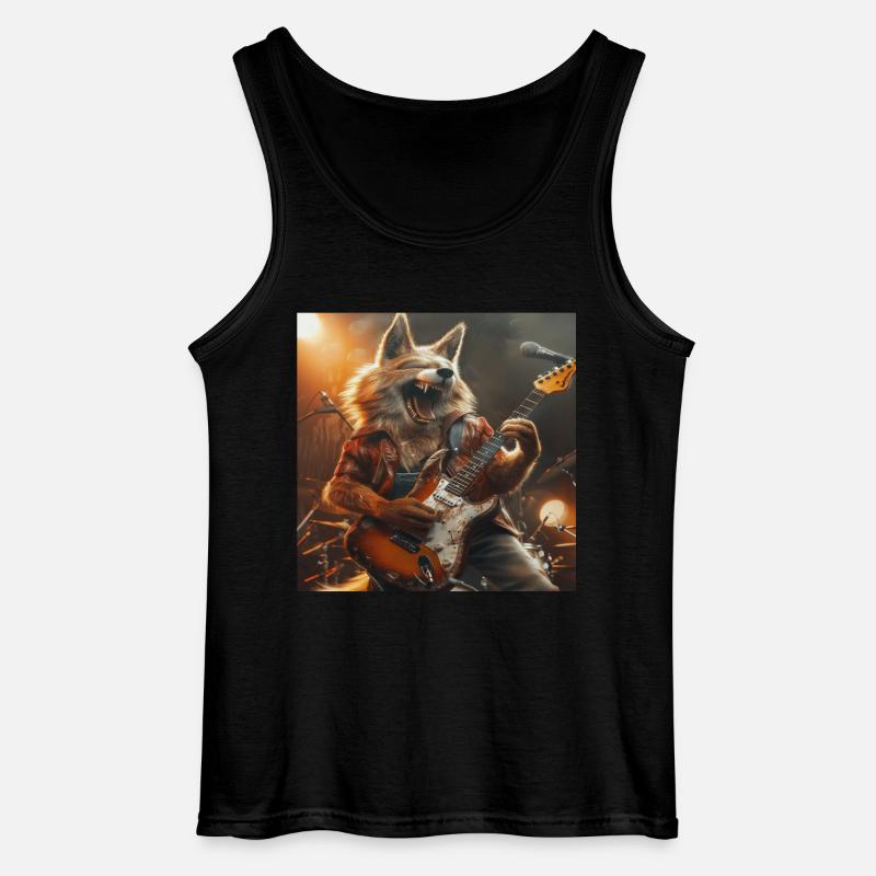 Wolf - Gildan Men’s Tank Top - black