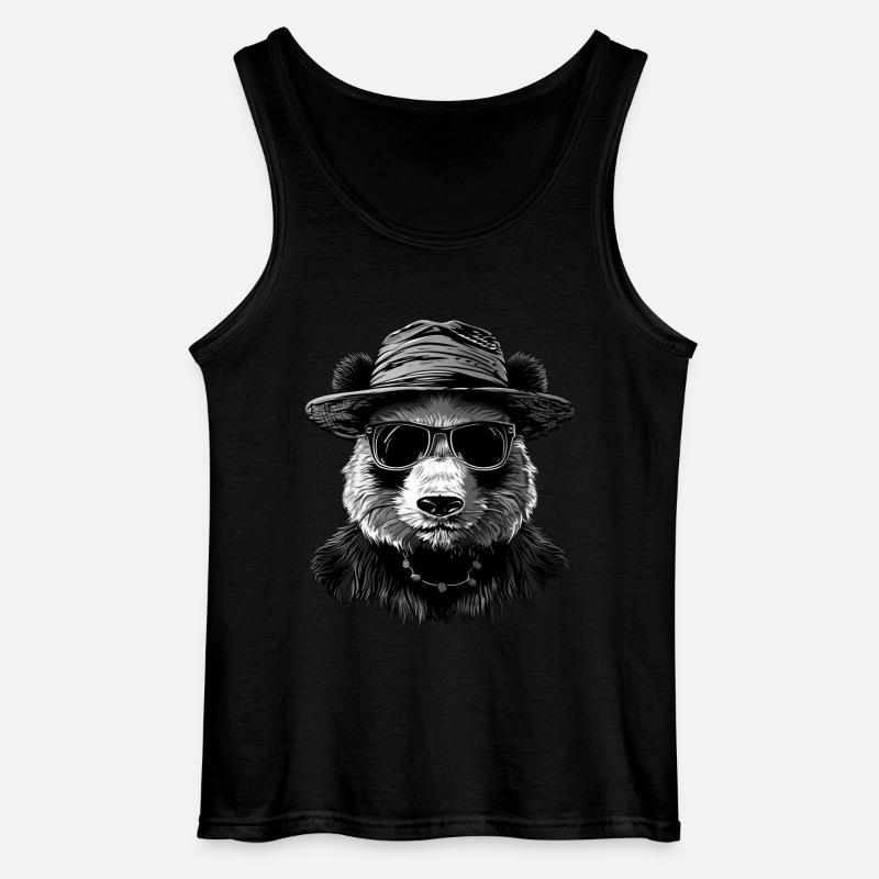 Panda - Gildan Männer Tank Top - Schwarz